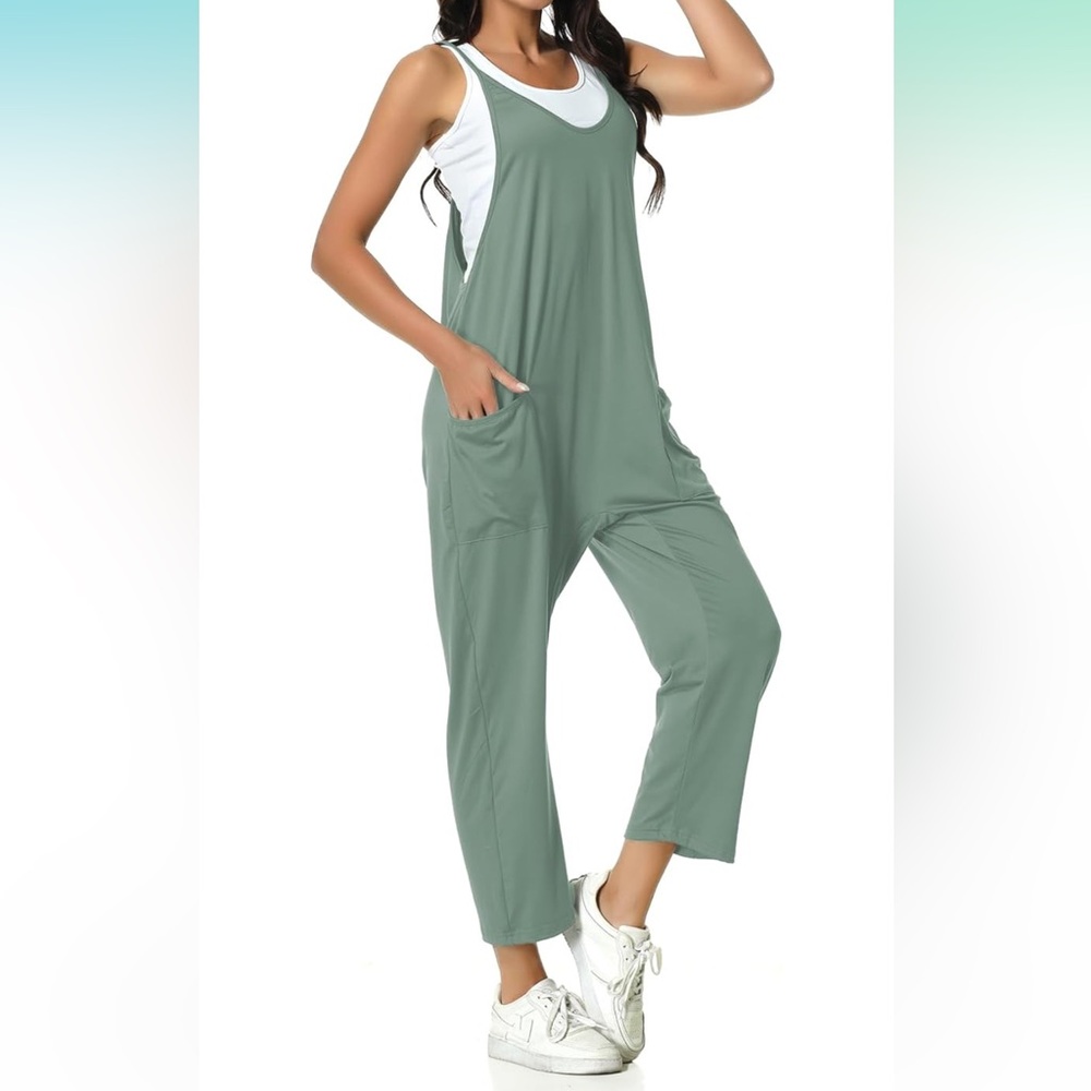 Green Sleeveless Jumpsuit